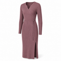 Notch-Path Knit Dress