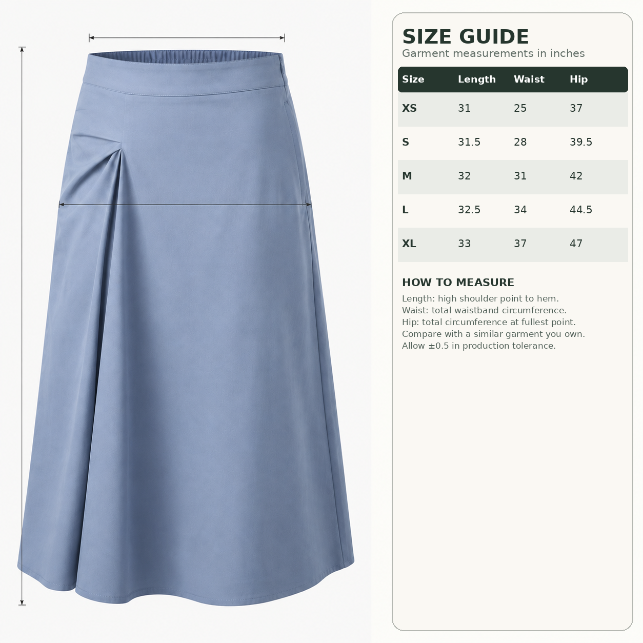 Foldline Midi Skirt