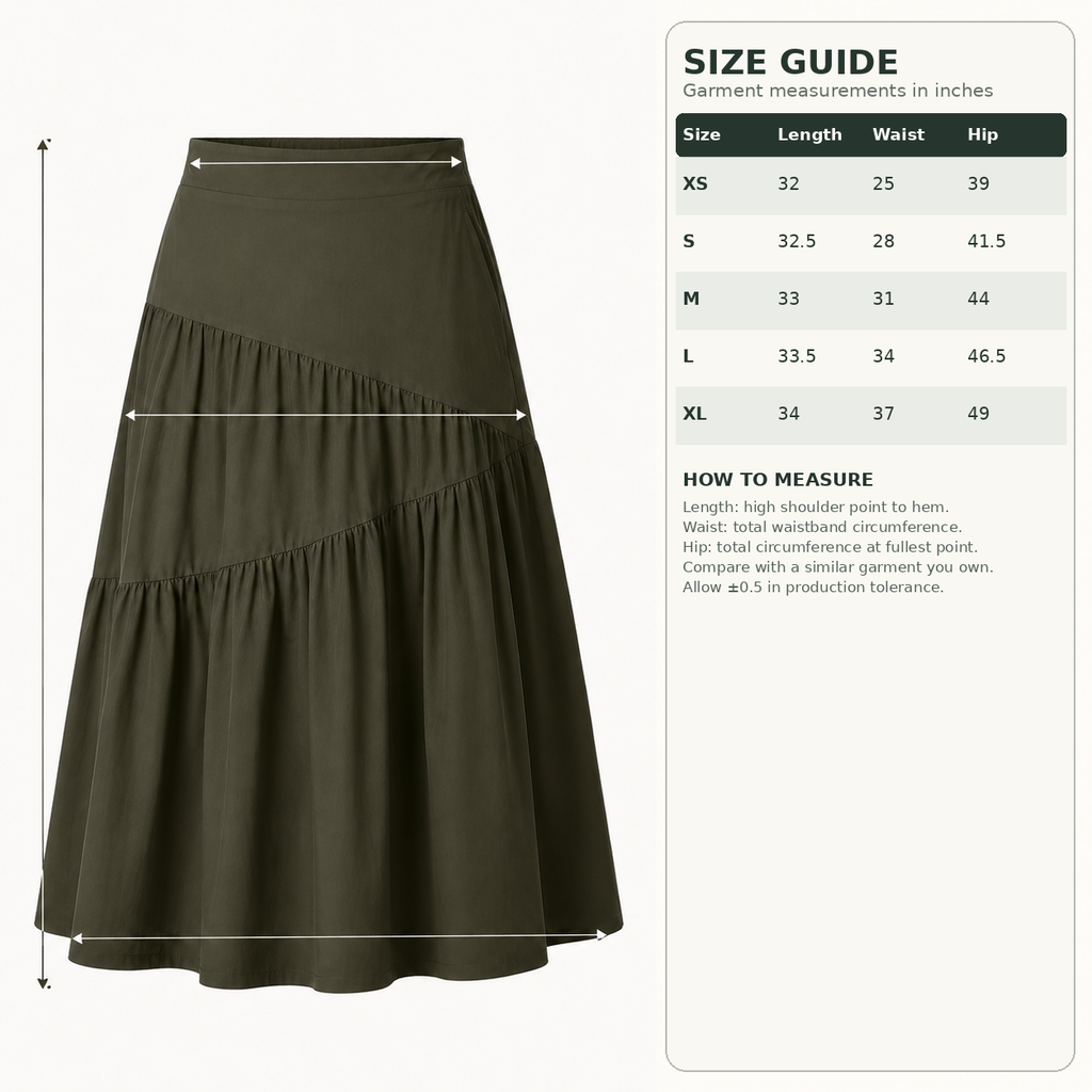 Terrace-Tier Midi Skirt