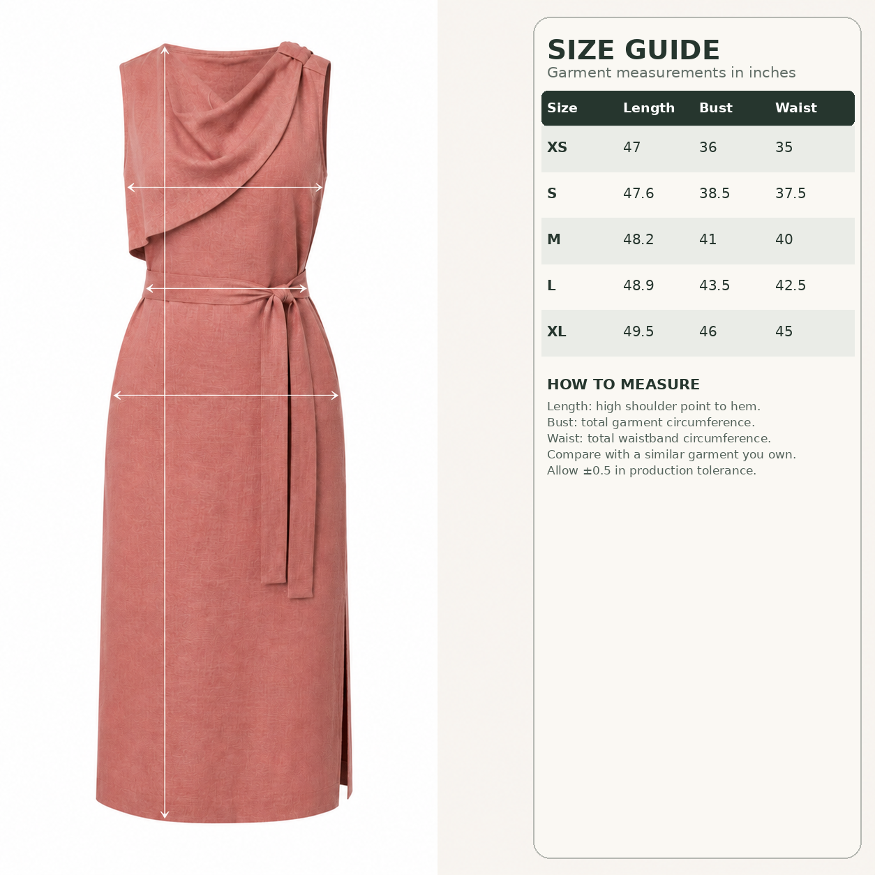 Drift-Collar Midi Dress