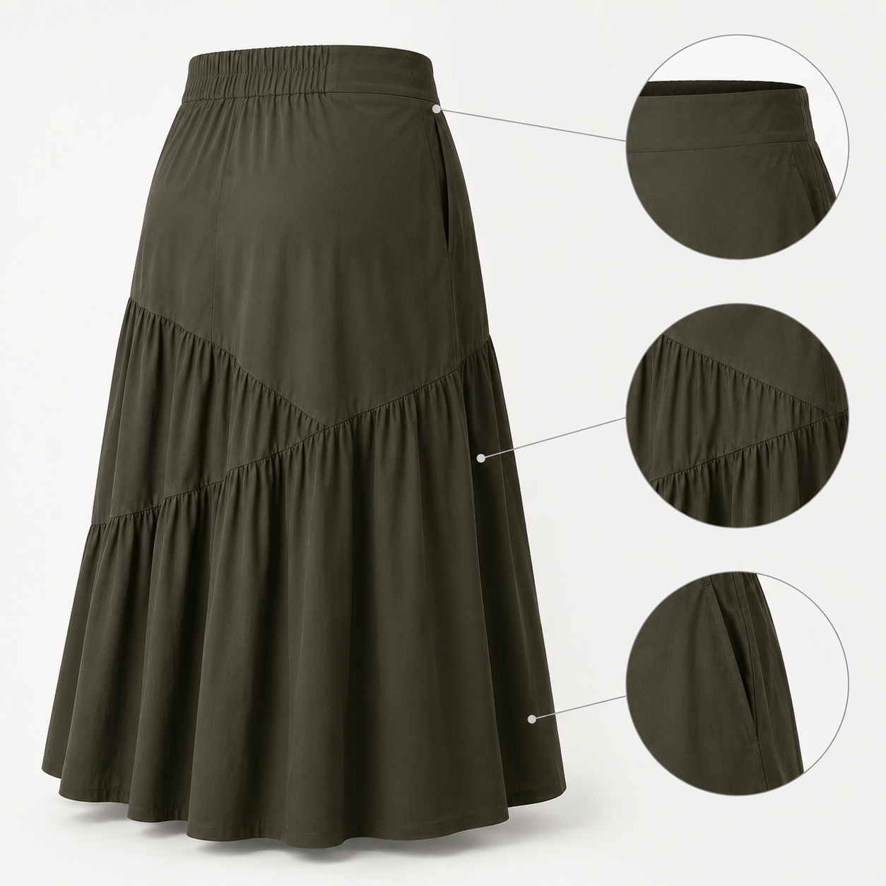 Terrace-Tier Midi Skirt