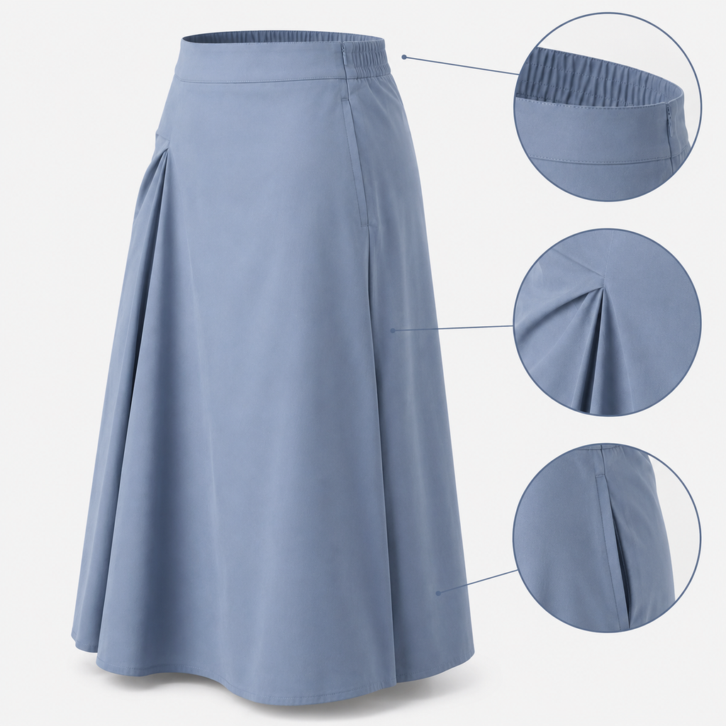 Foldline Midi Skirt