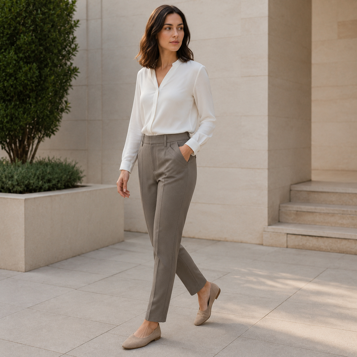 Frame-Pocket Tapered Trouser